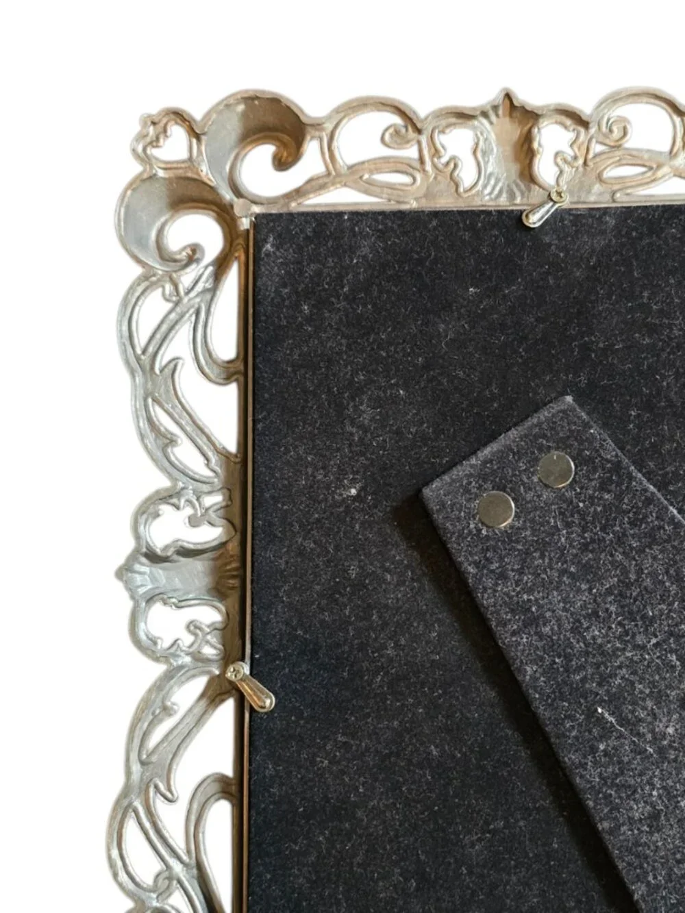 Ornate Silver Picture Frame Vintage Style Baroque Scroll Photo Frame Tabletop